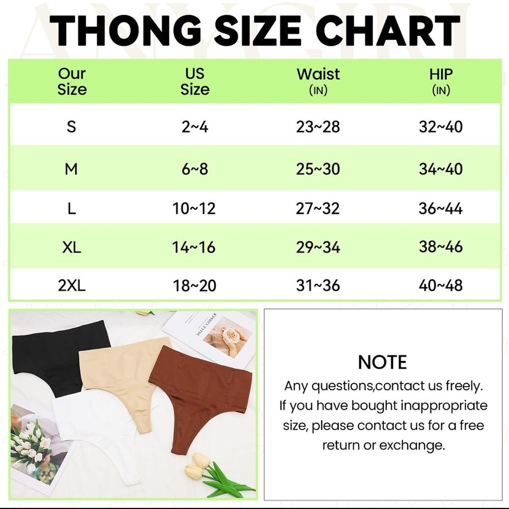 Anygirl Tummy Control Thong Shapewear for Women Tummy Control Seamless Shaping - Picture 2 of 5